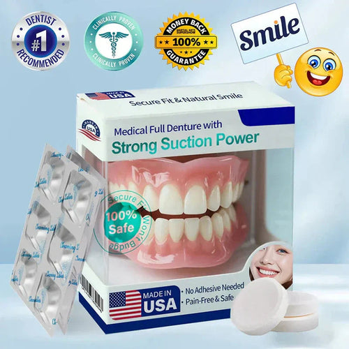 🌎Ends Today: 70% OFF! ⏰ Medical Full Denture with Strong Suctiond